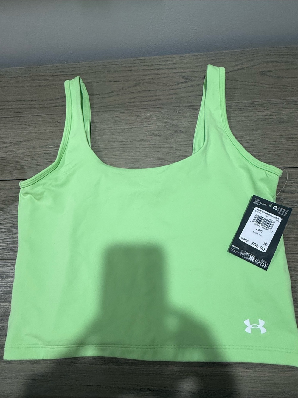Under Armour Neon Green Cropped Sports Tank